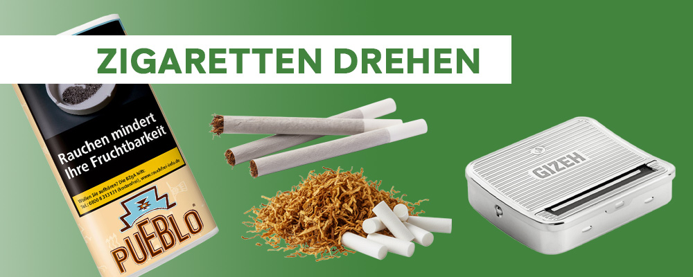 Die perfekte Zigarette drehen Alles was zum Drehen von Zigaretten gebraucht wird: Drehtabak, Filter Tips, Papers und Zigarettenwickler
